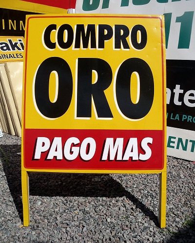 cartel caballete para vereda ORO zona oeste